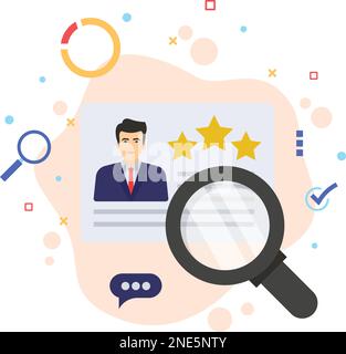 Technical recruiter Concept, Finding Right Candidate Vector color Icon Design, Head hunting Symbol, Hrm sign,  Business Character Stock Illustration Stock Vector