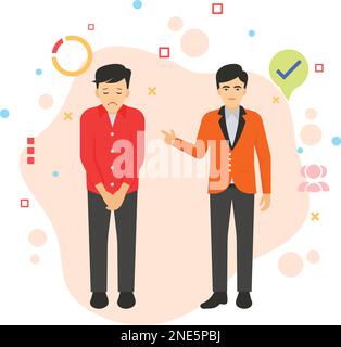Boss Screaming on Mistake of Manager Vector Color Icon Design, Business People Character Stock illustration, Manager firing an employee concept, hrm Stock Vector