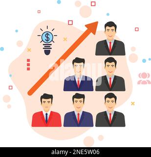 Increasing Size of Company Sign, Business Expansion by Hiring New Staff Concept, Hrm symbol, Up sizing Vector color Icon Design, hr stock illustration Stock Vector