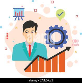 Personal Growth and challenges Vector color Icon design, Career Improvement and Development of an Employee Concept, Hrm Symbol, hr Sign, Business Char Stock Vector