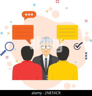 conducting conference calls, using text messaging Concept, hrm symbol, User Focus Team Vector color Icon Design, hr sign, Business Character Stock ill Stock Vector