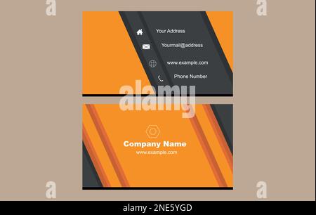 Business or visiting card template, Vector illustration Stock Vector