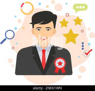 Years of service Concept, Manager appreciation event Vector color Icon design, hrm symbol, Business character stock illustration, Employee Recognition Stock Vector