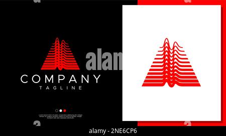 Sound wave letter A logo design vector. Modern abstract spectrum A initial logo. Stock Vector