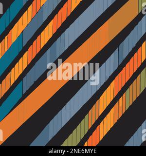 Colorful Diagonal Pattern With Lines Vector Background Style. Handmade vector art. Stock Vector