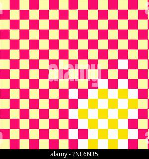 Colorful Check Pattern With Small Yellow Dots Vector Background Style. Handmade vector art. Stock Vector