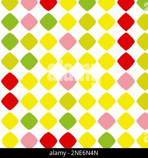 Colorful Check Pattern With Small Circles Vector Background Style. Handmade vector art. Stock Vector
