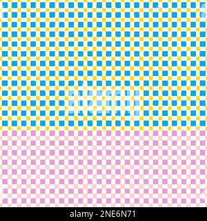 Colorful Check Pattern With Small Yellow Dots Vector Background Style. Handmade vector art. Stock Vector