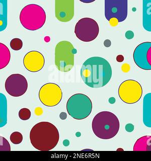 Colorful Pattern With Big And Small Circles. Handmade vector art. Stock Vector