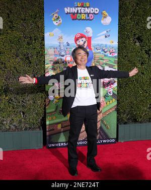 Shigeru Miyamoto, representative director and creative fellow of Nintendo  Co., known as the creator of Super Mario, gives an interview in Kyoto on  April 12, 2023. (Kyodo)==Kyodo Photo via Credit: Newscom/Alamy Live