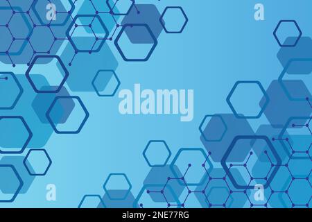Abstract hexagonal background. Hexagonal molecular structures. Futuristic technology background in science style. Graphic hex background Stock Vector