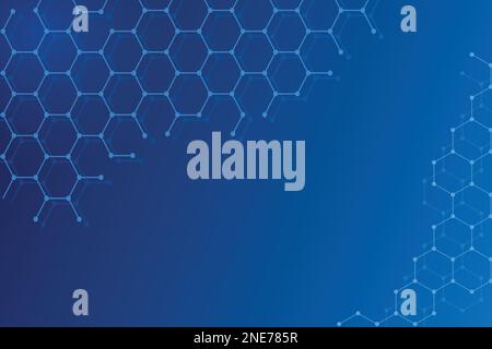 Hexagonal molecular structure for medical, science and digital technology design. Abstract geometric vector background. Stock Vector