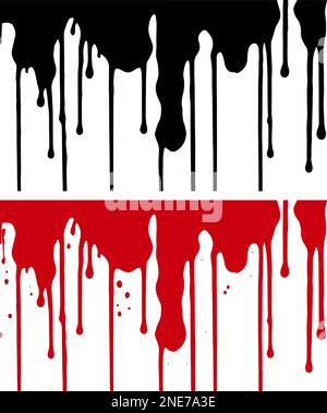 blots and drips set on white Stock Vector