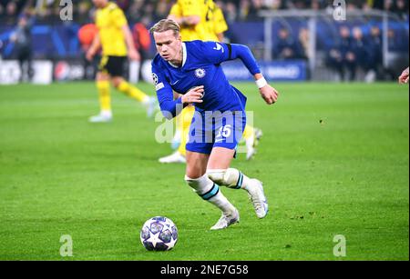Champions League, Round of 16, Signal Iduna Park Dortmund: Borussia Dortmund vs FC Chelsea; Mykhailo Mudryk Stock Photo