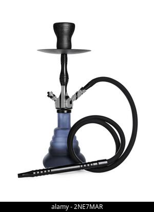 New modern dark hookah isolated on white Stock Photo