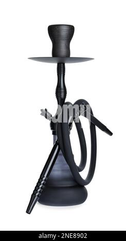 New modern dark hookah isolated on white Stock Photo