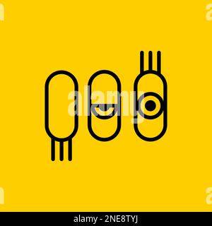 Closed and open eyes, insight of creative line icon Stock Vector