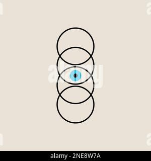 Eye icon for medical clinic of vision correction. Lasik symbol, concept, vision check Stock Vector