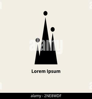 Crown logo, teamwork, working group, friendship icon. Recruitment agency symbol. Family vector sign Stock Vector