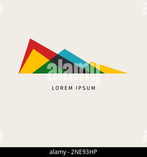 Abstract triangular geometric mountains logo. Layers of hills, mountains icon Stock Vector