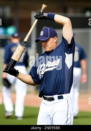 San Diego Padres catcher Nick Hundley, wearing camouflage catchers