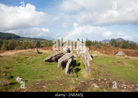 The Giants Graves burial cairns lying above Whiting Bay on the Isle of Arran Ayrshire Scotland Stock Photo