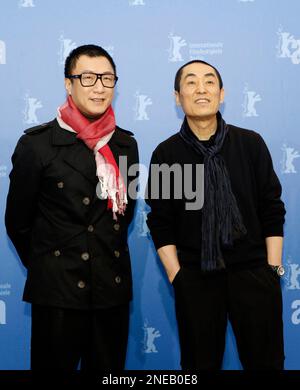 Chinese actor Sun Honglei, left, and actress Zhou Dongyu pose during a  press conference for their movie The Ark of Mr. Chow in Shanghai, China,  16 J Stock Photo - Alamy