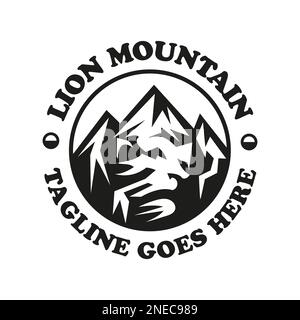 Iceberg Lion Face Logo Design Vector Inspiration, emblem, stamp,template Stock Vector