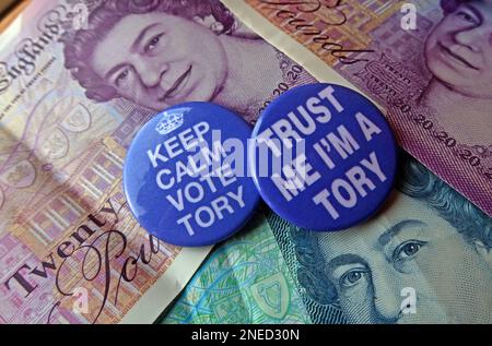 I'm a Tory - In England/Wales, will anyone still rely on voting Tory, based on economic/financial track record? Stock Photo