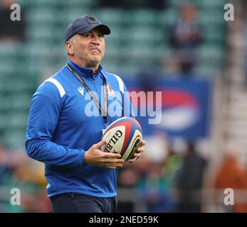 Riccardo Di Maio Data Analyst FIR Italian Rugby Federation during the 2023 Six Nations Championship second round match between England and Italy at Tw Stock Photo