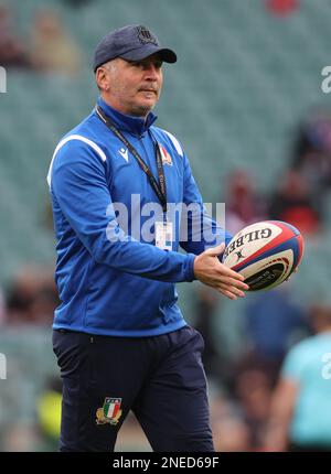 Riccardo Di Maio Data Analyst FIR Italian Rugby Federation during the 2023 Six Nations Championship second round match between England and Italy at Tw Stock Photo