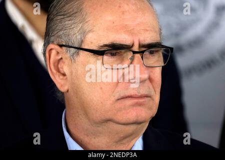 Non Exclusive: February 15, 2023, Mexico City, Mexico: The coordinator of the National Action party, Julen Rementeria, at the press conference of the Stock Photo