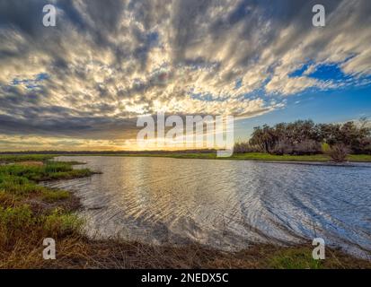 Sunset over the Myakka River in Myakka River State Park in Sarasota Florida USA Stock Photo