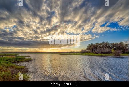 Sunset over the Myakka River in Myakka River State Park in Sarasota Florida USA Stock Photo