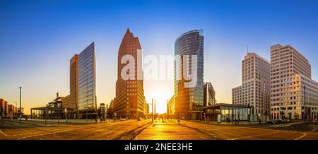 panoramic view at the potsdamer platz while sunset Stock Photo