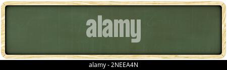 Isolated green chalkboard with wooden frame in billboard format Stock Photo