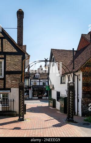 EAST GRINSTEAD, WEST SUSSEX/UK - JUNE 23 : View from the churchyard to the High Street in East Grinstead on June 23, 2020 Stock Photo