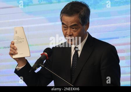 Seminar on Hong Kong Legislative Council Then and Now with former Chief Executive Leung Chung-yin, at Saxon Tower in Lai Chi Kok. 10FEB23 SCMP / Jonathan Wong Stock Photo