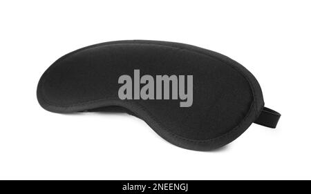 Black sleep eye mask isolated on white Stock Photo