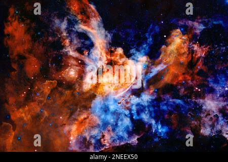 Deep space art. Starfield stardust, nebula and galaxy. Elements of this image furnished by NASA Stock Photo