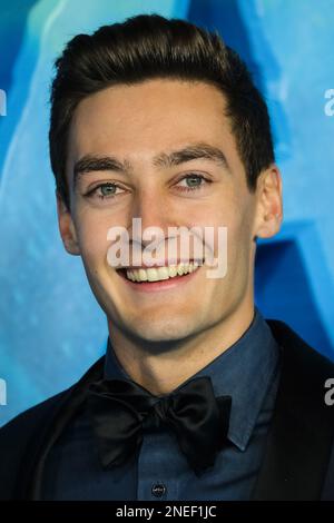 George Russell photographed at the AVATAR: THE WAY OF WATER World ...