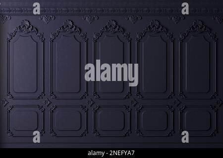 Classic wall of blue denim wood panels Stock Photo