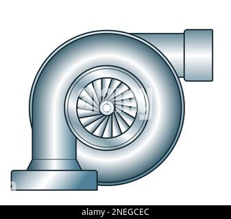 Illustration of dynamic axisymmetric centrifugal compressor Stock Vector