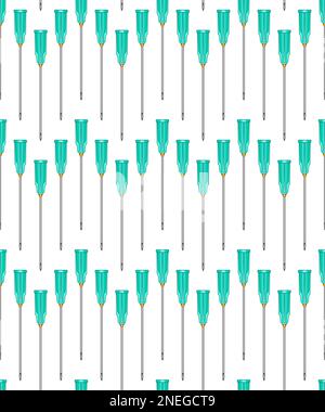 Medical disposable syringe needle seamless pattern Stock Vector