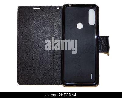 black smartphone case isolated on white Stock Photo