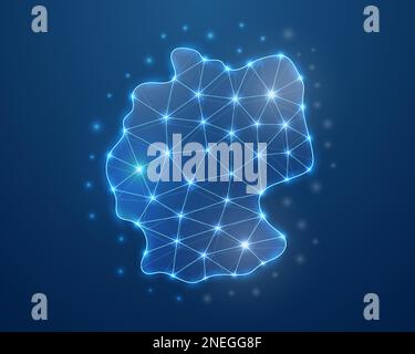 Germany 3d symbol in low poly style. Germany map design concept illustration. Country map polygonal wireframe. Illustration for website design Stock Vector