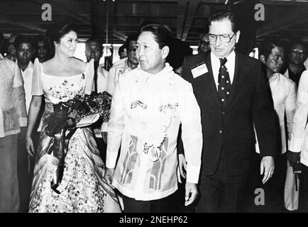 President Ferdinand E. Marcos together with Imelda Marcos first lady ...