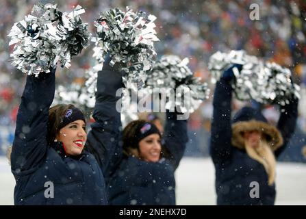 Buffalo Bills cheerleaders cheer against the Chicago Bears during the first  half of an NFL football game at the Rogers Centre in Toronto, Sunday, Nov.  7, 2010. (AP Photo/David Duprey Stock Photo 