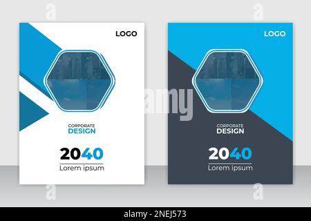 Corporate Book Cover Design Template in A4. Can be adapt to Brochure, medical health, marketing, Annual Report, Magazine, Poster, Business Presentatio Stock Vector