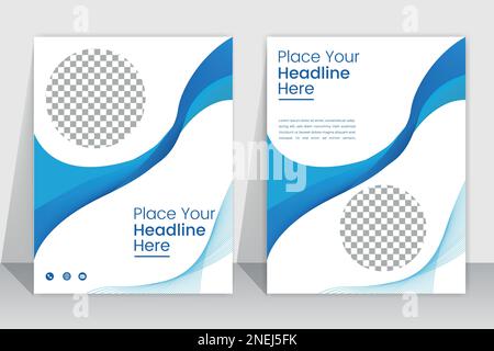 Corporate Book Cover Design Template in A4. Can be adapt to Brochure, medical health, marketing, Annual Report, Magazine, Poster, Business Presentatio Stock Vector